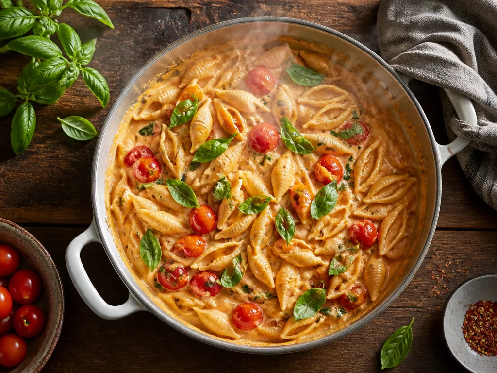 One pot-pasta: pastan kokar klart direkt i såsen i en enda kastrull